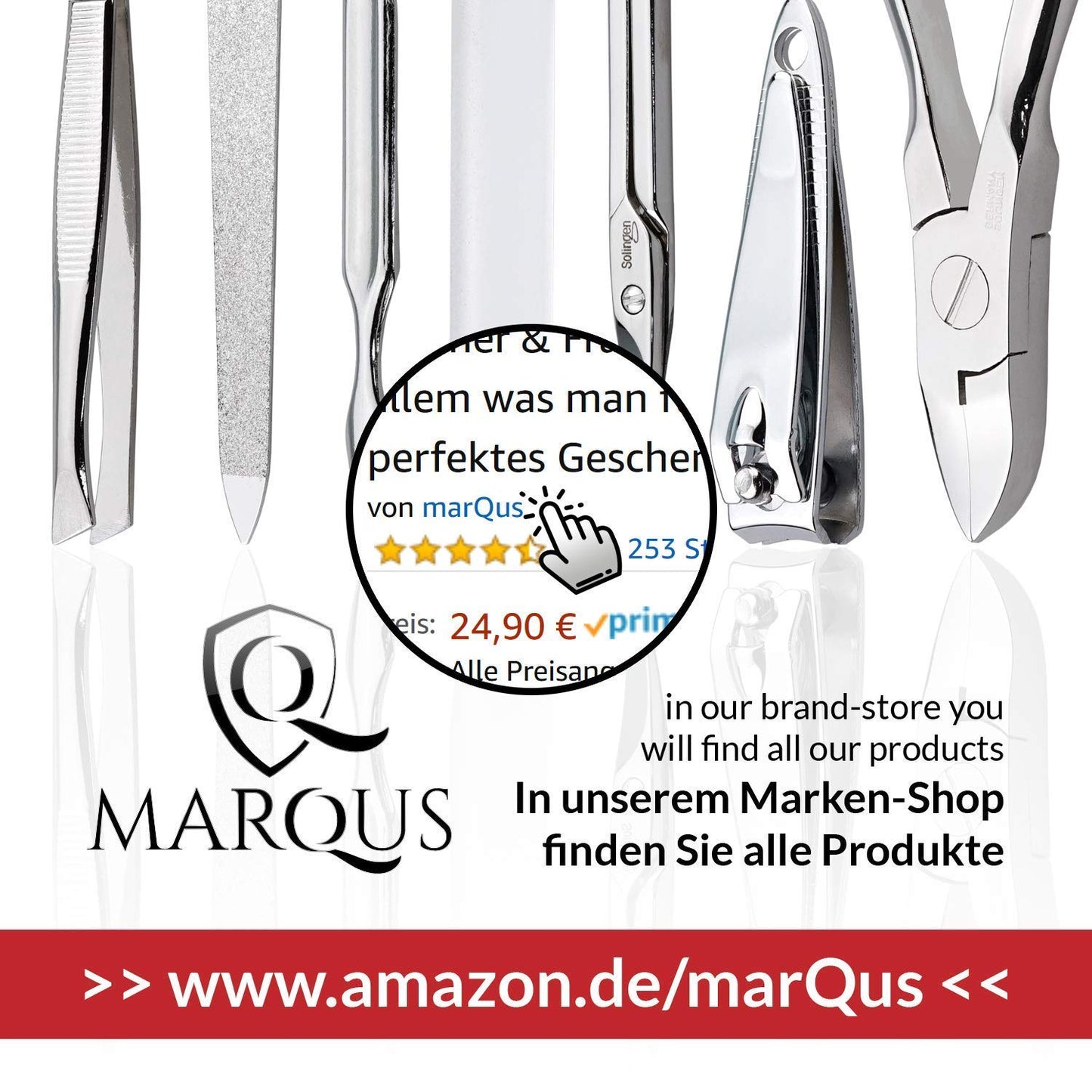 Manicure Set Solingen Made in Germany - 7 Piece Exclusive Finger & Toe Nail Clippers Kit for Women and Men in Real Leather Case, Color Mint