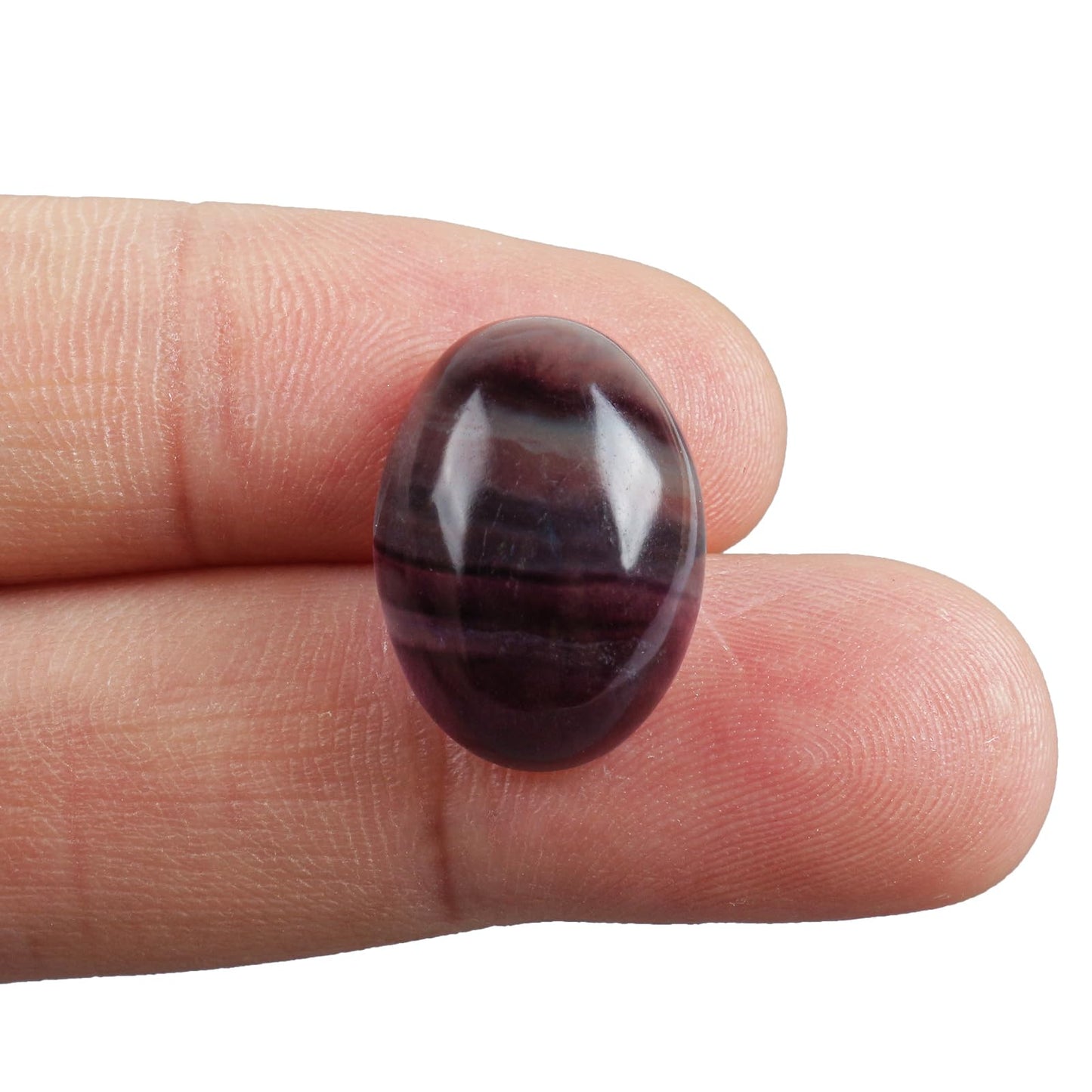 Loveliome 18x13mm Oval Cabochons Flatback Crystal Stone Gemstones Beads for Jewelry Making DIY Pack of 10, Fluorite