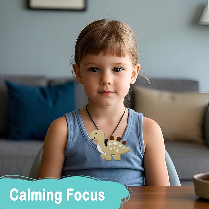 Chew Necklaces for Sensory Kids, Chewy Necklace Sensory Toys for Autism, ADHD, SPD, Reduces Chewing Fidgeting, Silicone Oral Motor Therapy Toys for Boys, Girls (6 Pack)