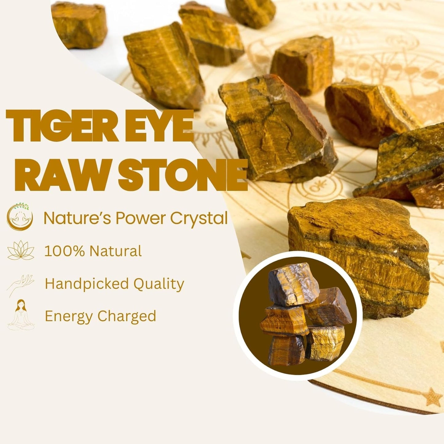 Healing Crystal Stones, 1.25-2.0" Large Reiki Healing Gemstones Natural Tumbled Polished Stones for Energy Witchcraft Therapy Meditation Pack 2 (Tiger Eye)