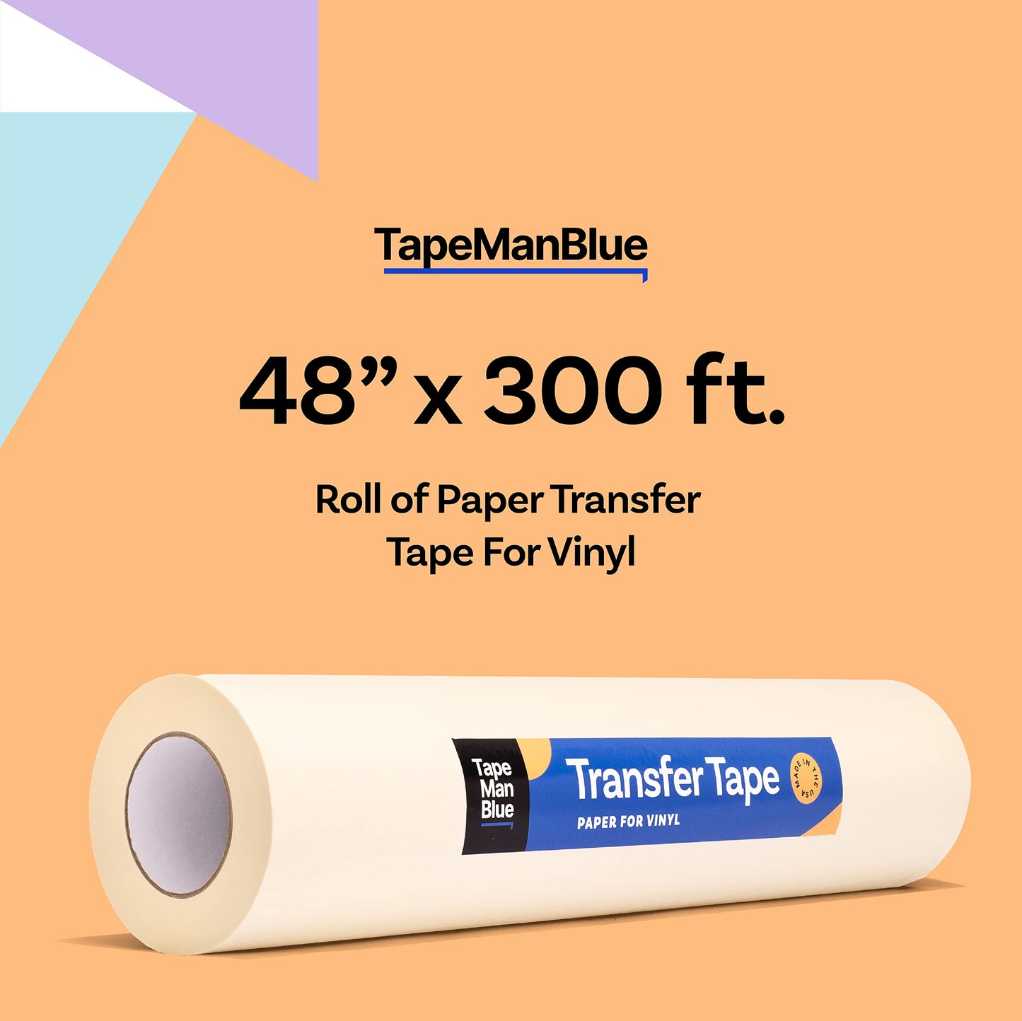 48 inch x 100 Yard Roll of Vinyl Transfer Tape Paper with Layflat Adhesive. Premium-Grade Application Tape for Vinyl Graphics and Sign Making