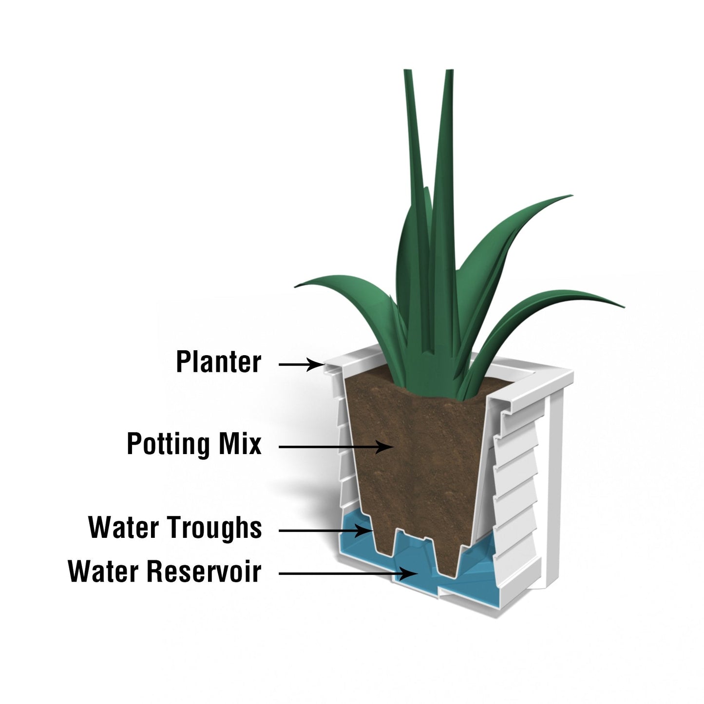 Mayne 5866-ES Lakeland Square Patio Planter, 16x16, Espresso