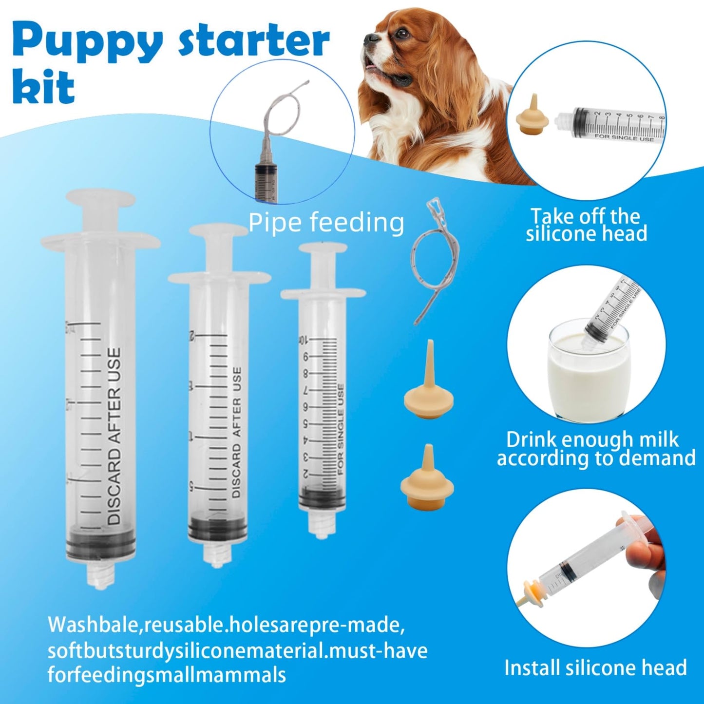 Ywingda Whelping Kit for Puppies Birth - Reusable Birthing with 77Piece,Birthing Essentials with Emergency Whelping Supplies,Kitten Bottle Feeding kit for New Born Puppy Supplies and Kitten