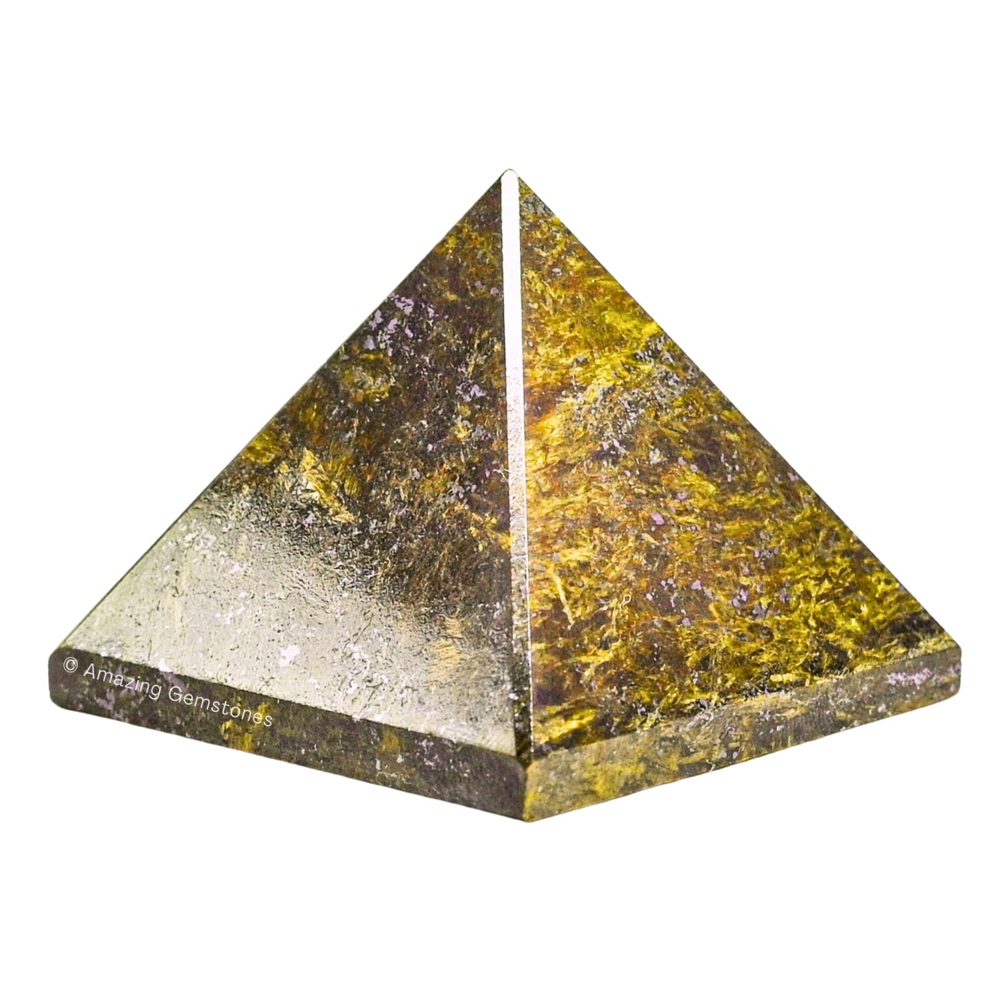 Amazing Gemstone Bronzite Pyramid Crystal Healing Stones - 2" Great Pyramid Figurine of Natural Stone Pyramid for Meditation, Reiki, Chakra Balancing and Crystal Pyramids Grid