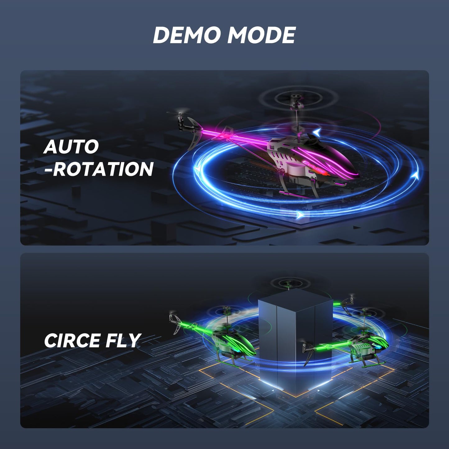 BUSSGO RC Helicopter X11C Pack with 4 Batteries, Remote Control Helicopter for Kids with 30Mins Flight(2 Batteries), 7+1 LED Light Modes, Altitude Hold, RC Toys for Boys Girls
