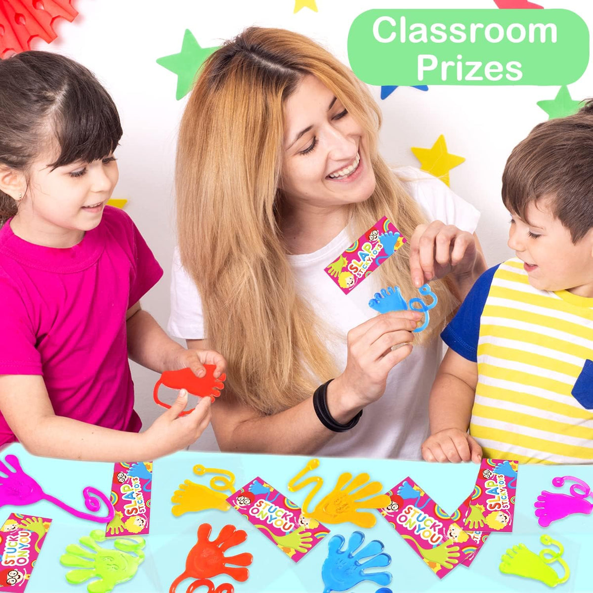 Bulk Toys Gifts for Kids Prizes (60 PCS), Christmas Large Sticky Hands & Feet Party Favors Supplies for Toddlers, Classroom Birthday Pinata Goodie Bag Stocking Stuffer Fillers Treats for Boys Girls