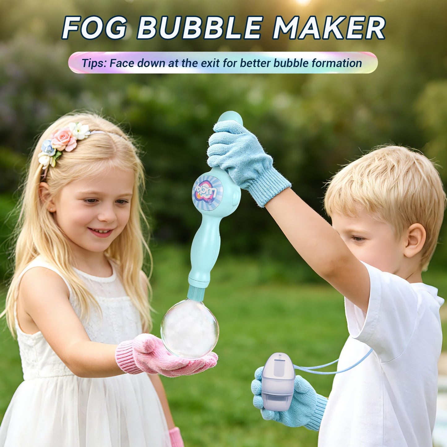 Elastic Bubble Fog Wand,Fog Bubble Machine,Bubble Machine,Fun Science Experiments, Kids Toys, Parent-Child Interaction(Blue)