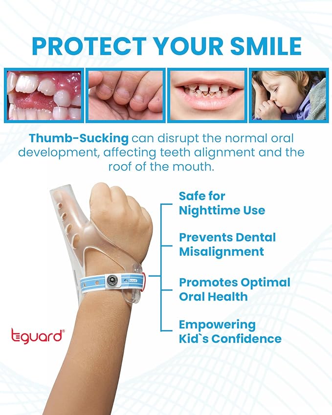 AeroThumb Thumb Sucking Prevention Kit – Thumb Sucking Guard with InstaLock System - Deterrent & Treatment For Bad Dental Habits | Ages 3-4 | Under 40 lbs – Small | Made in the USA