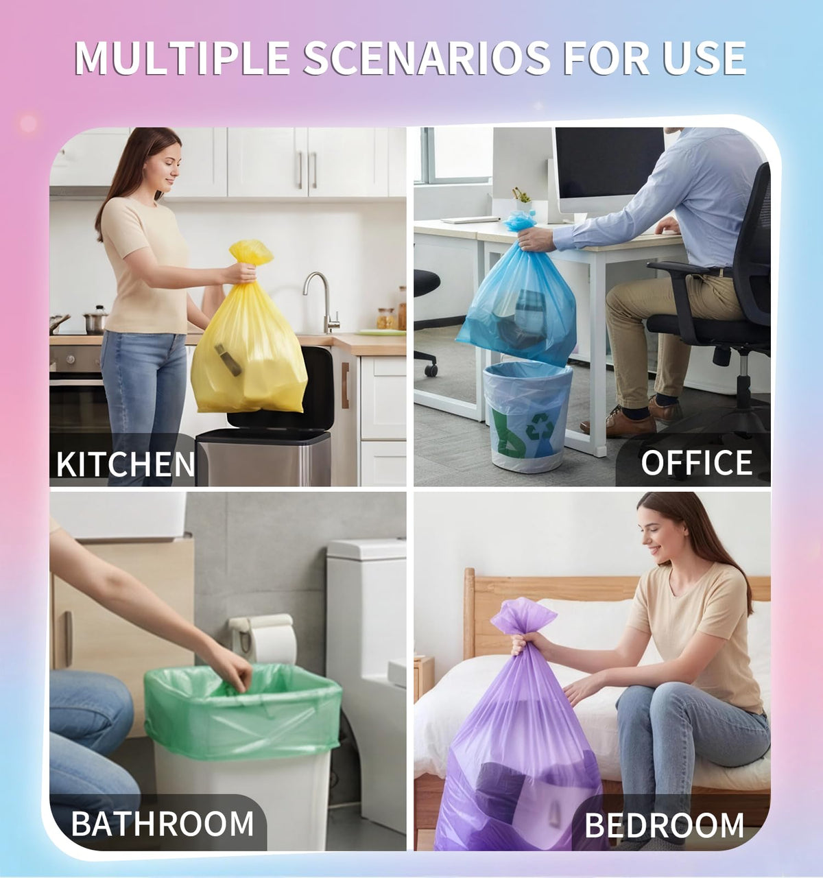 Small 5 Gallon Trash Bags Unscented (300 Count)