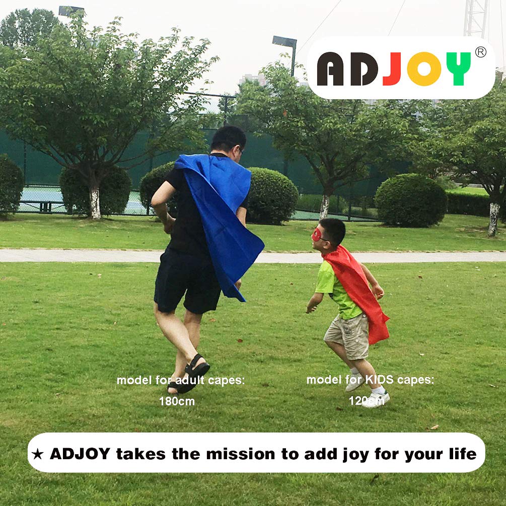 ADJOY Superhero Capes and Masks for Kids - DIY Children Capes for Birthday Party - 12 Sets Bulk Pack