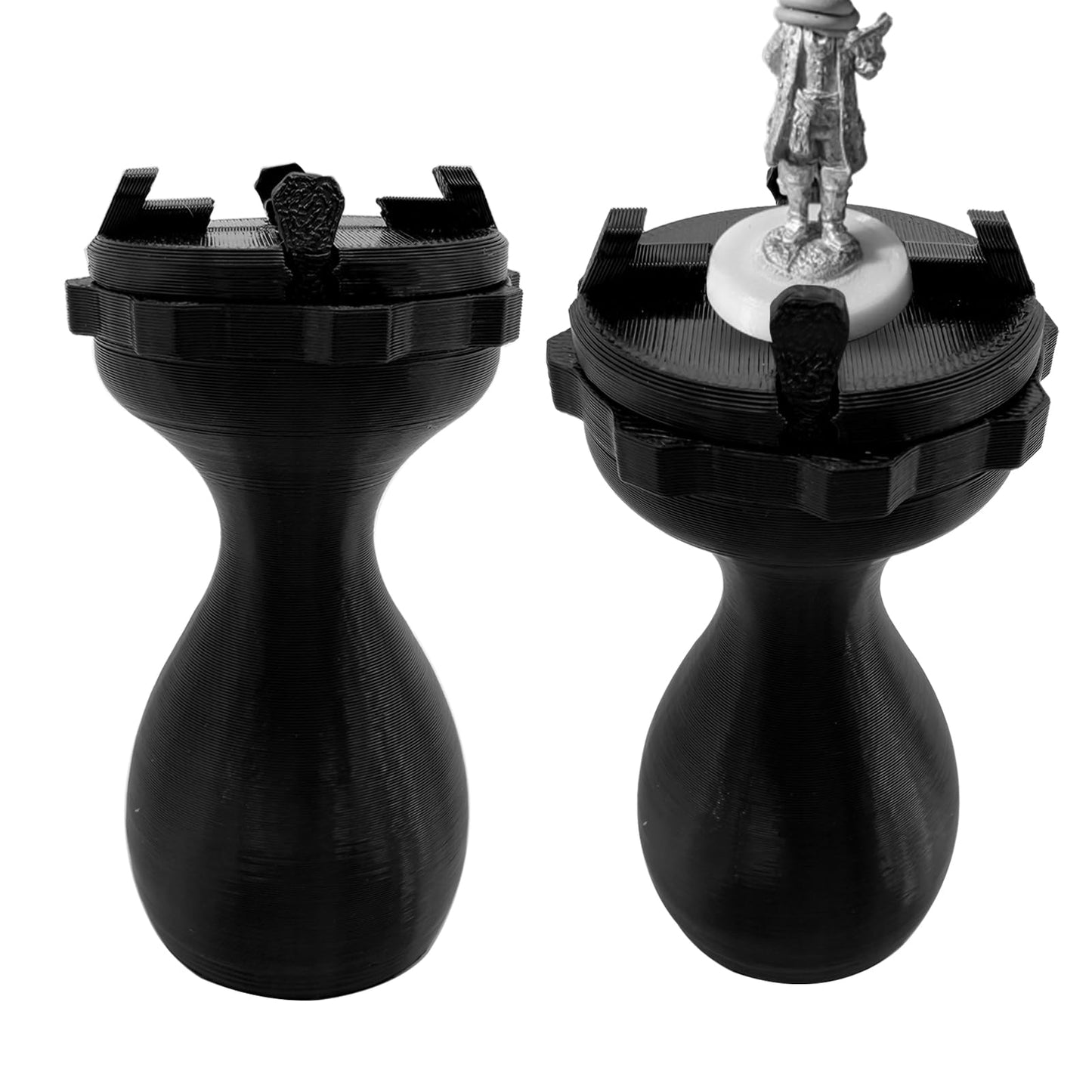 2PCS Miniature Painting Handle, 360° Rotatable Ergonomic Model Holder for Wargame/DND/Warhammer Figurines, Fits 20-50mm Bases, Stable Precision Hobby Painting Tool for Beginners & Veterans (Black)