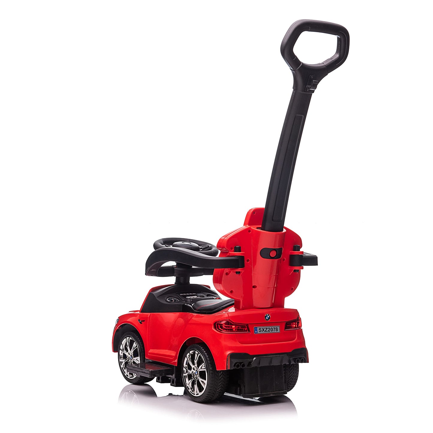 Best Ride On Cars BMW 4 in 1 Battery Powered Push Car, Red, Large