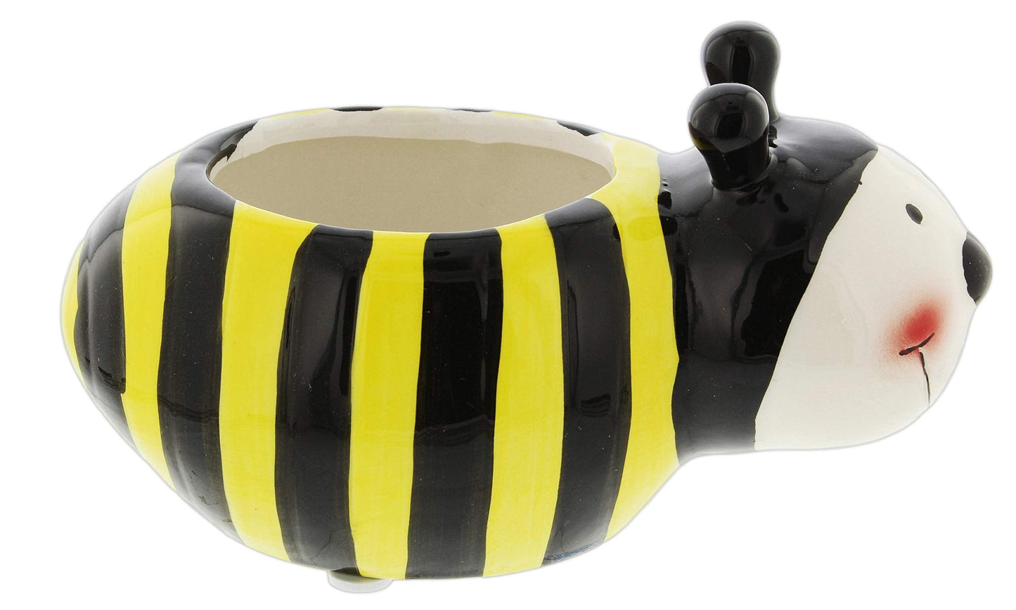 Lucky Winner Whimsical Bumblebee Planter Pot - Decorative Bee Insect Plant Pot for Indoor Outdoor Home Garden Decor (Medium)