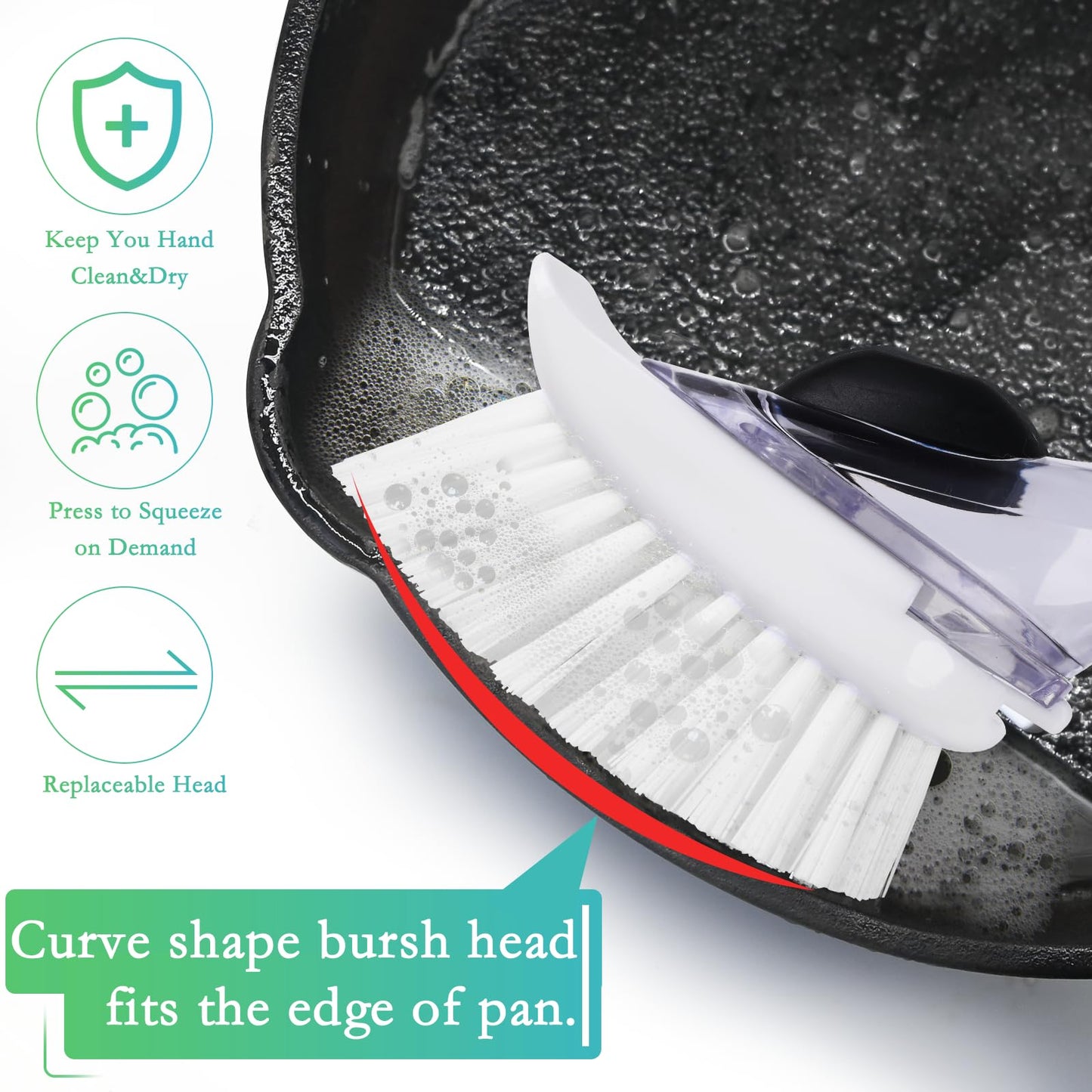New Brush Refills for OXO New Soap Dispensing Dish Brush - 8 Pack Dish Brush Cleaning Soap Dispensing Head Replacement for Scrubber