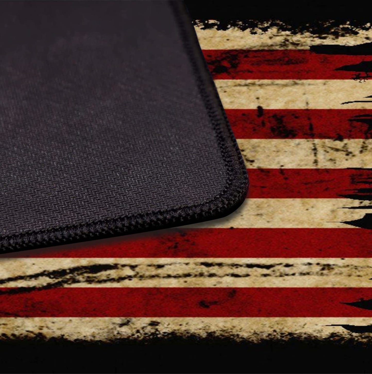 Large Extended Gaming Mouse Pad with Stitched Edges, Non-Slip Waterproof Rubber Base Mouse Pad for Office, Computer, Keyboard, Laptop and Home Desk Pad 35.4 x 15.7 x 0.12 Inch (American Antique Flag)