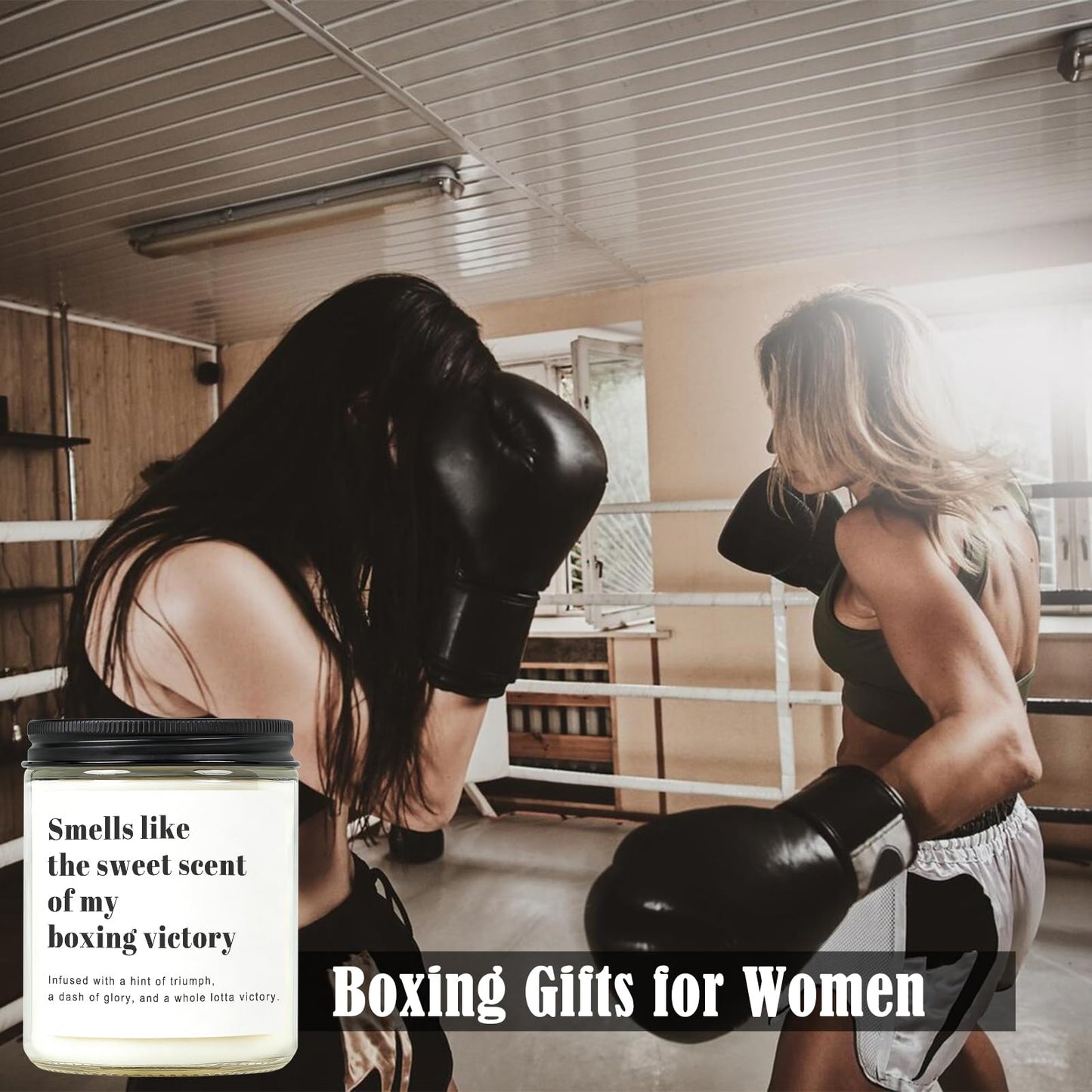 RIZOOCE Funny Boxing Gifts for Men & Women - Scented Candle for Boxers - Unique Boxing Accessories & Decor - Birthday, Christmas Gift Ideas for Coach & Fighter (7oz)