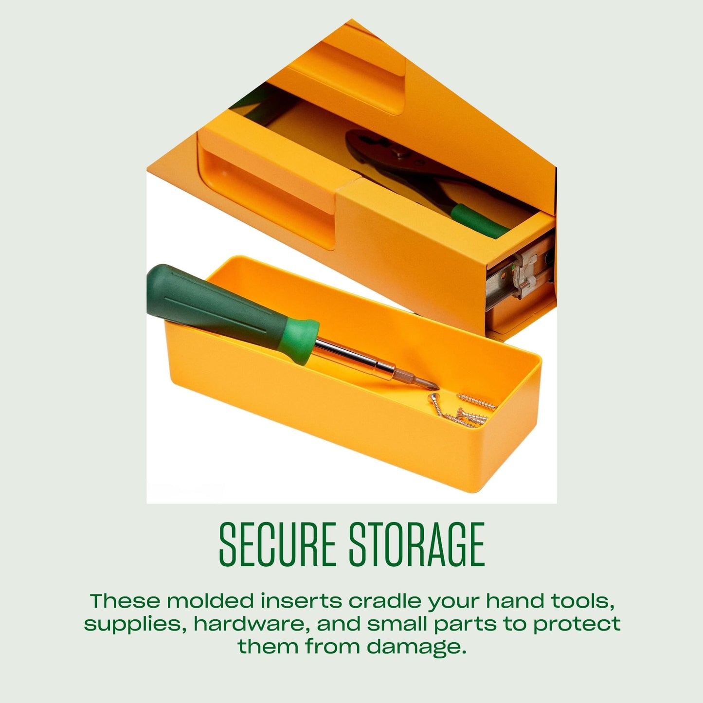 Character The Organizers, 4-Piece Storage System for Toolbox and Tool Bag Home Organization, Sunshine (Yellow)