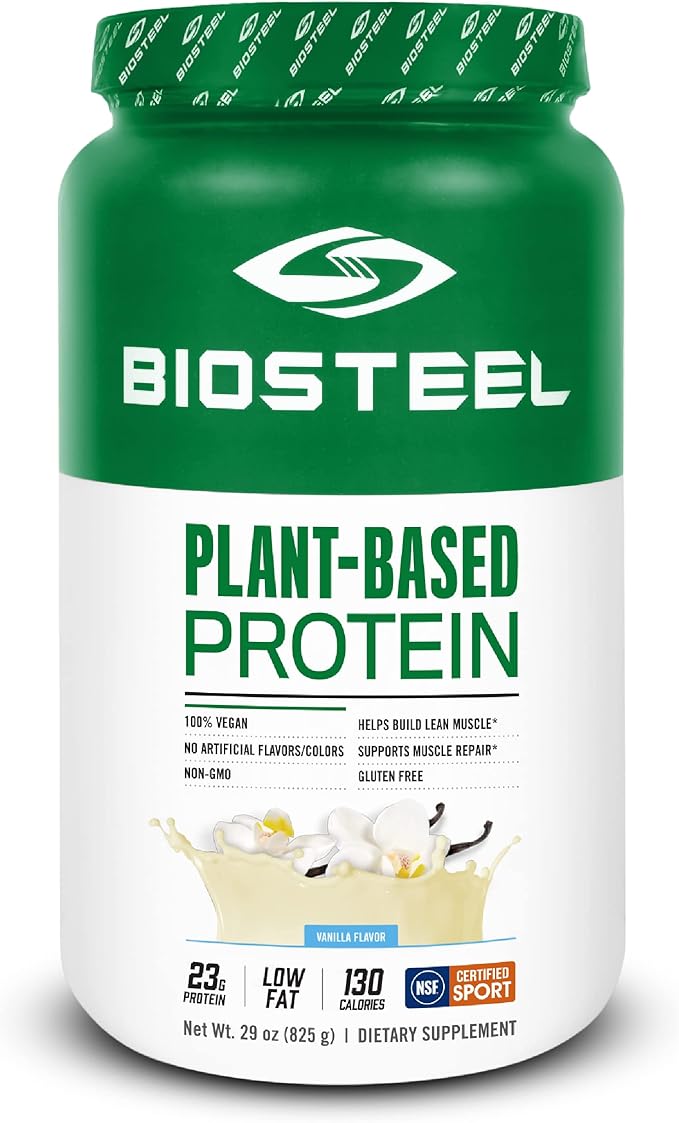 BioSteel Vegan Protein Powder - Vanilla, NSF for Sport, 1.8 lbs, 22g Protein, 25 Servings - Plant Based Protein Powder with Brown Rice, Pea & Pumpkin Seed - Premium Plant Protein Powder