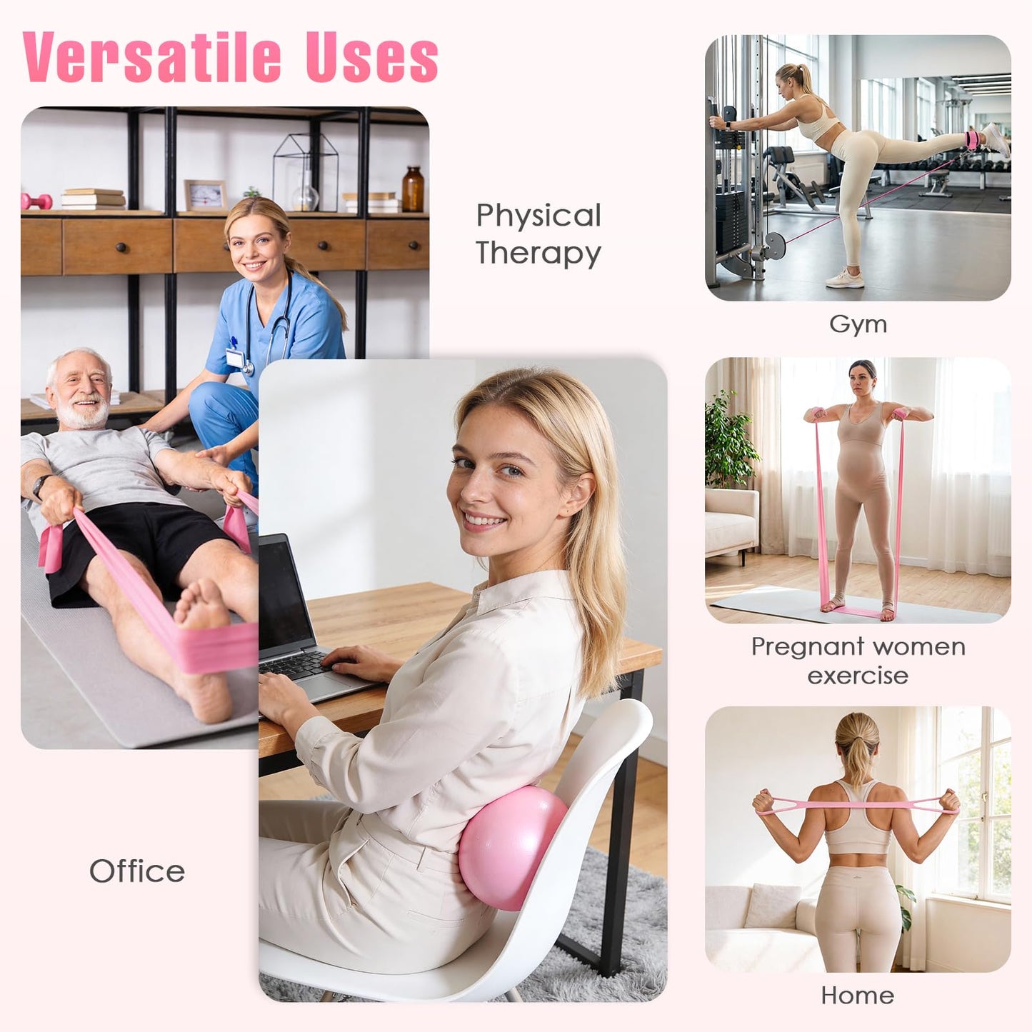 Pilates Kit, Pilates Equipment for Home Workouts, Home Pilates Essentials Kit for Women with Pilates Ring and Ball Set, Socks, ankle resistance bands with cuffs, Resistance Band and Massage ball