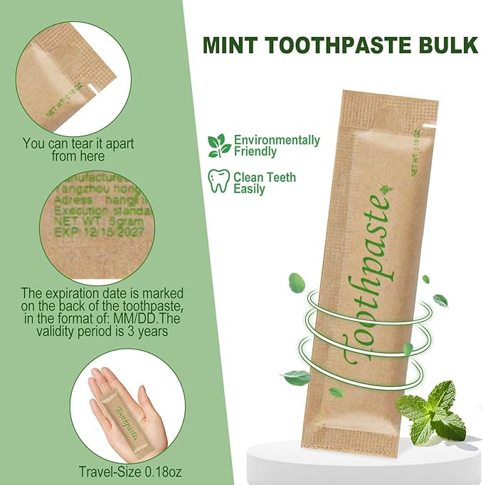 0.18oz Small Toothpaste Travel Size Bulk,Mini Toothpaste Travel for Hotel Camping Gym Office School Homeless200