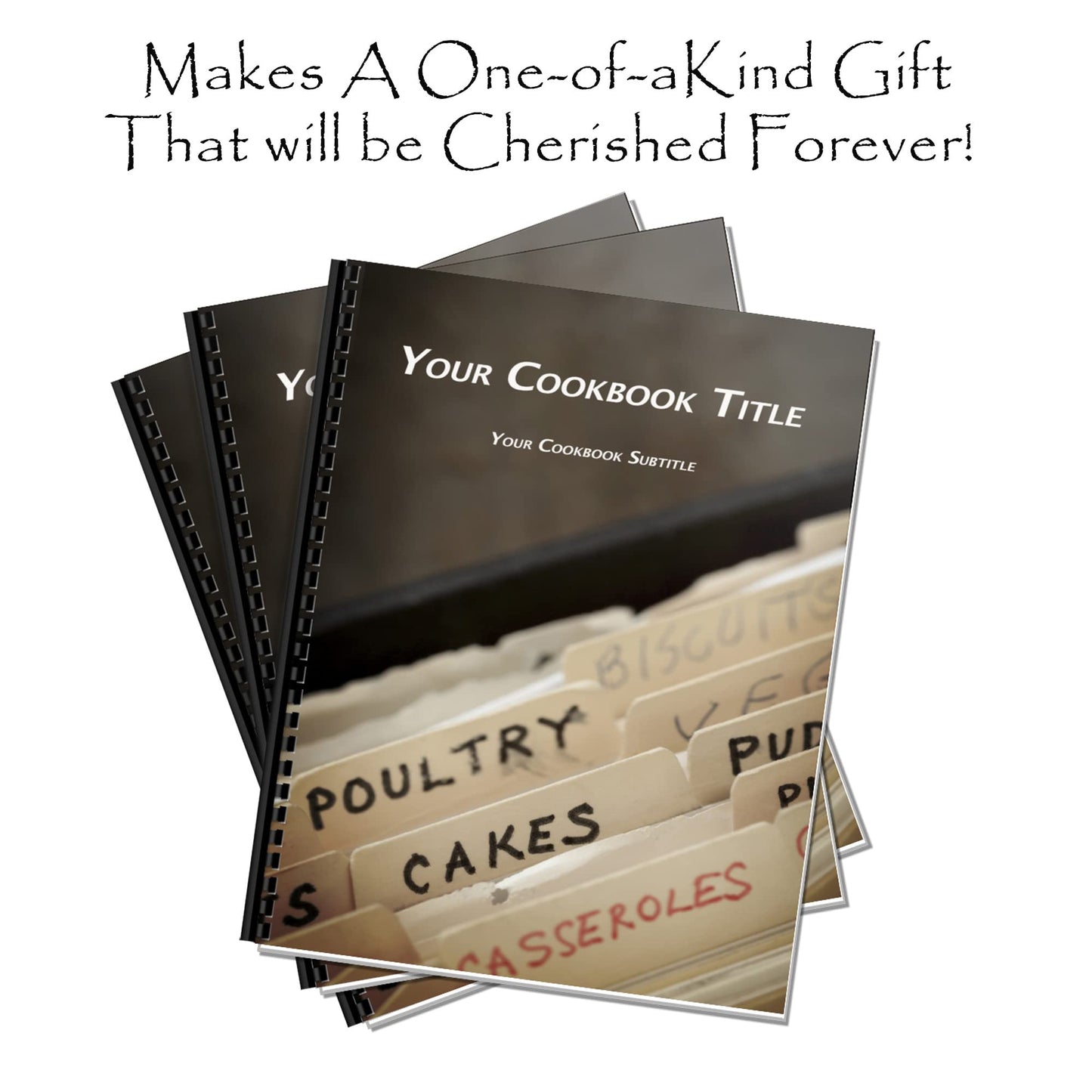 Personalized Cookbook Making Kit Including 1 Printed Cookbook - Fun, Convenient and Easy to Use: Preserves Family Recipes for Future Generations. Makes A Great Gift!