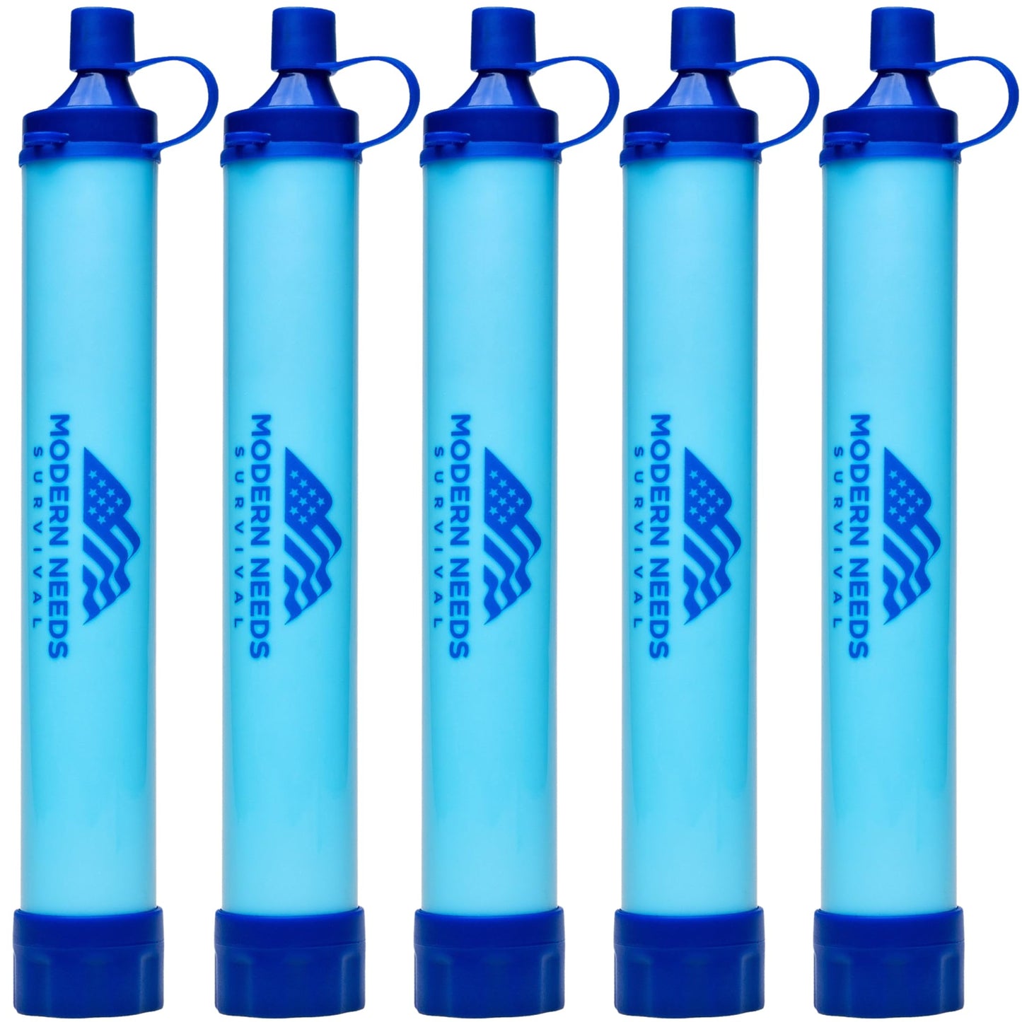 MODERN NEEDS Ready Filter Personal Water Filter Straw | Backpacking Water Filter for Hiking & Camping | Portable Water Purifier Camping | Emergency Survival Gear & Camping Survival Kit | 5 Pack