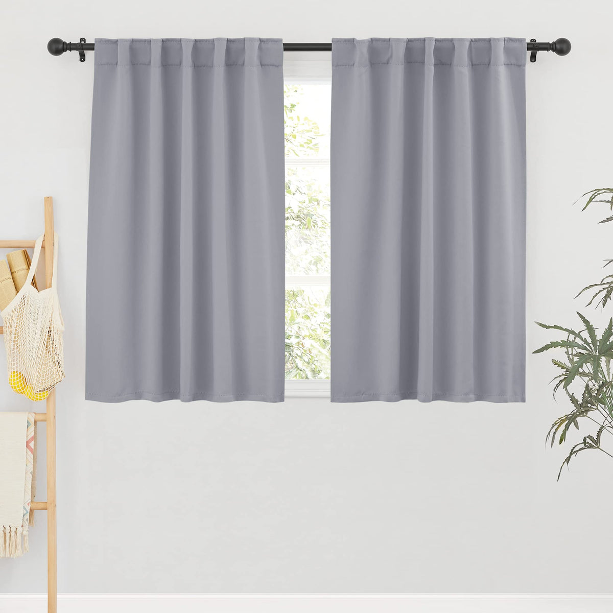 Blackout Curtains for Bedroom Kitchen Bathroom Cafe Basement RV (2 Count)