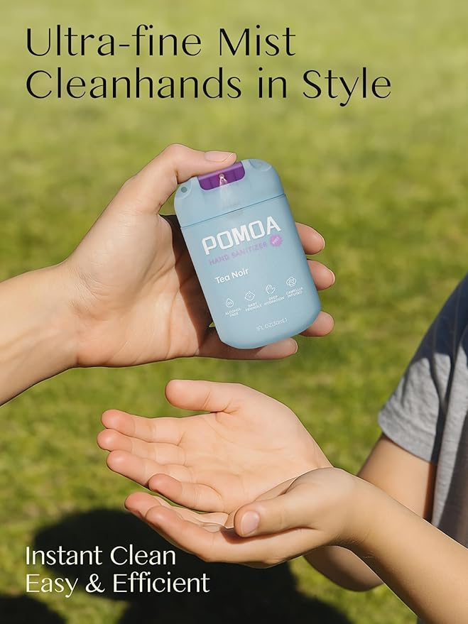 Alcohol Free Hand Sanitizer Spray, Non Irritating, Hydrating and Non Greasy, Gentle Fine Mist, Travel-Friendly Pocket Size 1 Fl Oz, Tea Noir