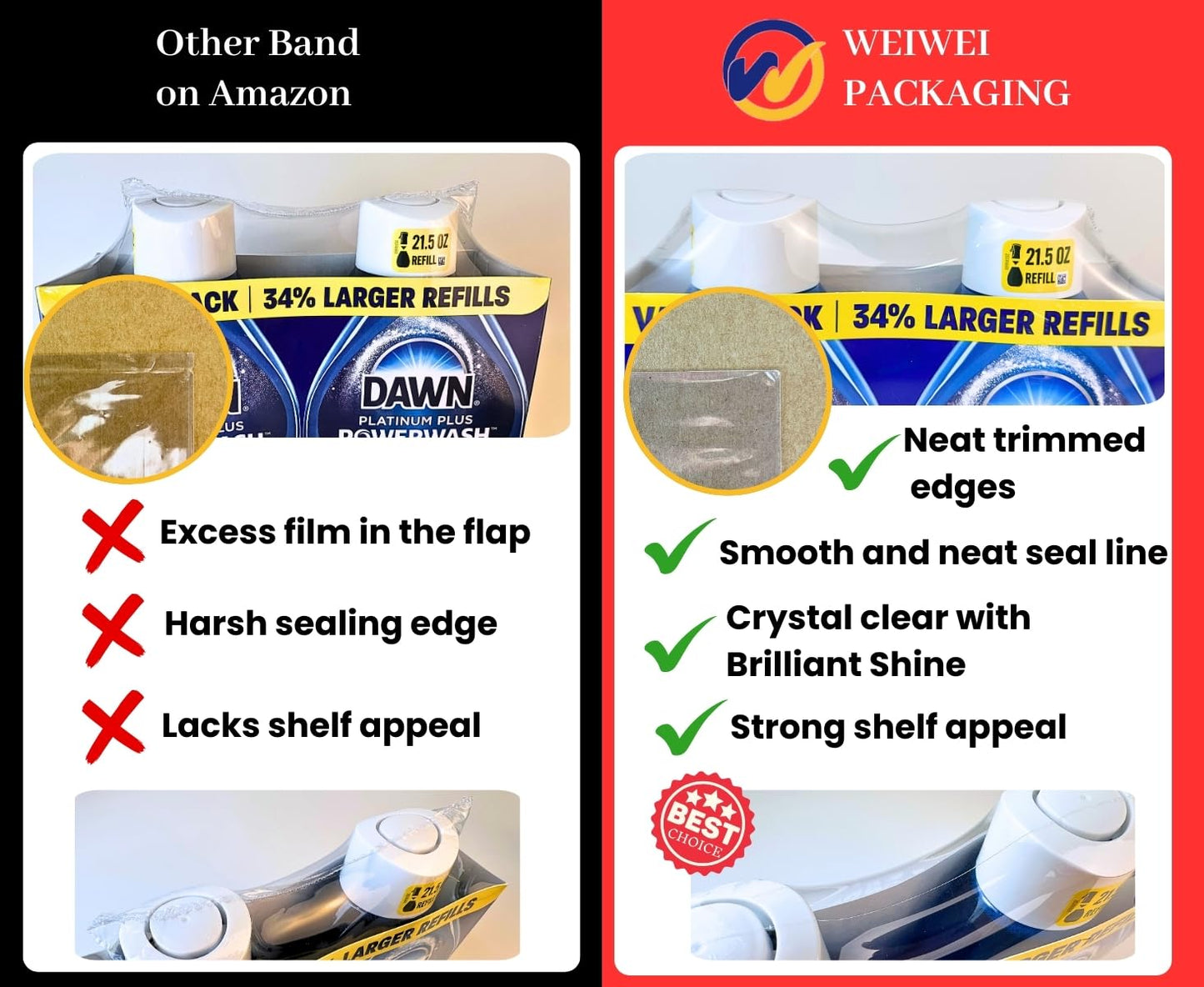 WEIWEI - 8x12 inch 500PCS Odorless PVC Heat Shrink Wrap Bags with Vent Hole