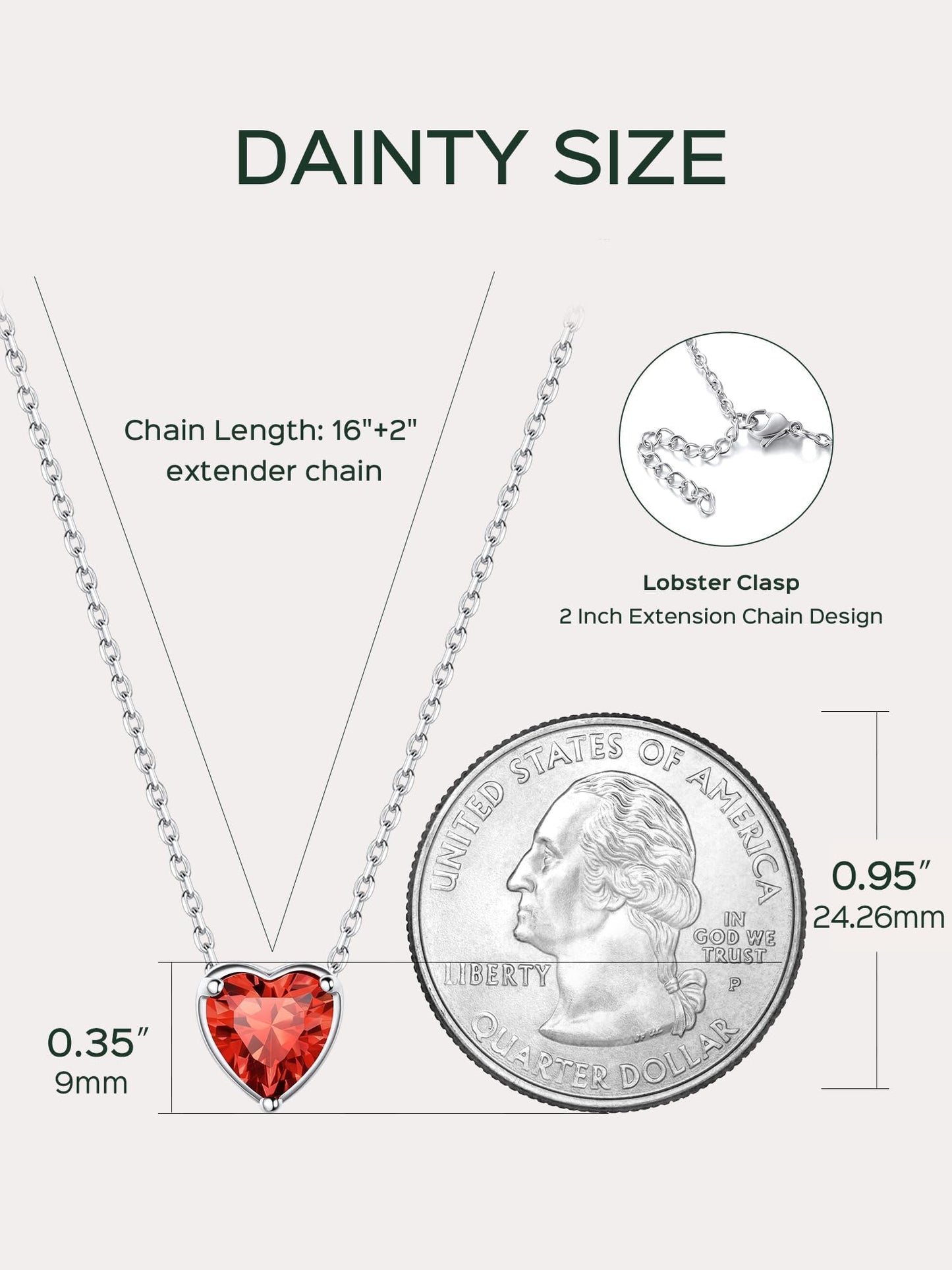 ChicSilver Red Ruby Necklace for Women 925 Sterling Silver Tiny CZ Cubiz Zirconia Heart Pendant Necklace July Birthstone Jewelry Birthday Gift