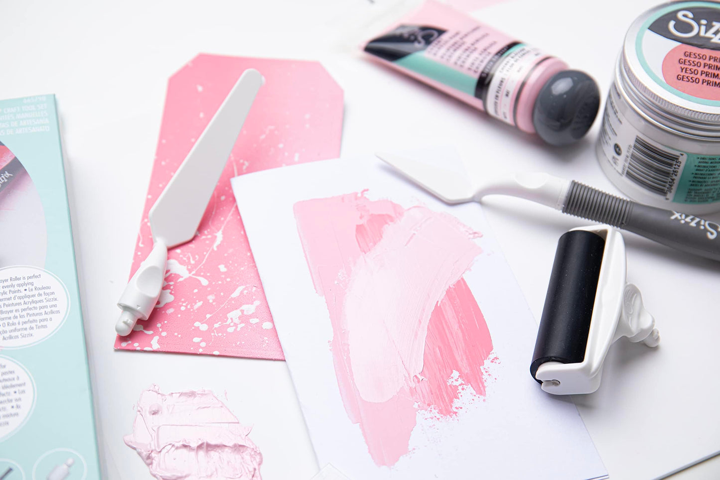Sizzix Palette Knife & Brayer Roller Craft Tool Set | Painting Set for Pastes, Paints, Oil Acrylics & More
