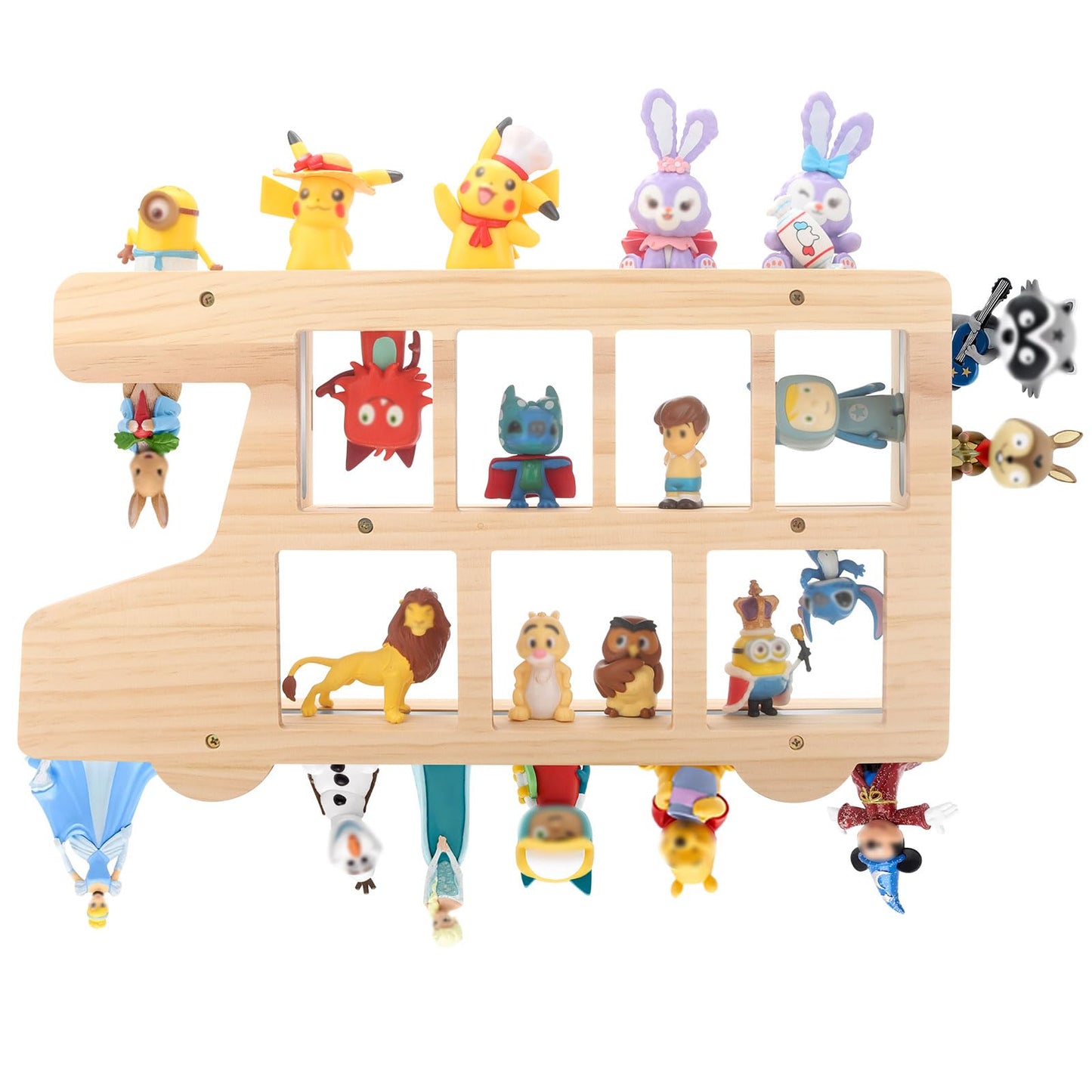 RZYLKA Car for Tonies Box Figures Characters Organizer Storage Shelf Wall Mounted, Bus Wooden Magnetic Floating Shelves for Tonies Characters, Display Collection 15~25 Characters