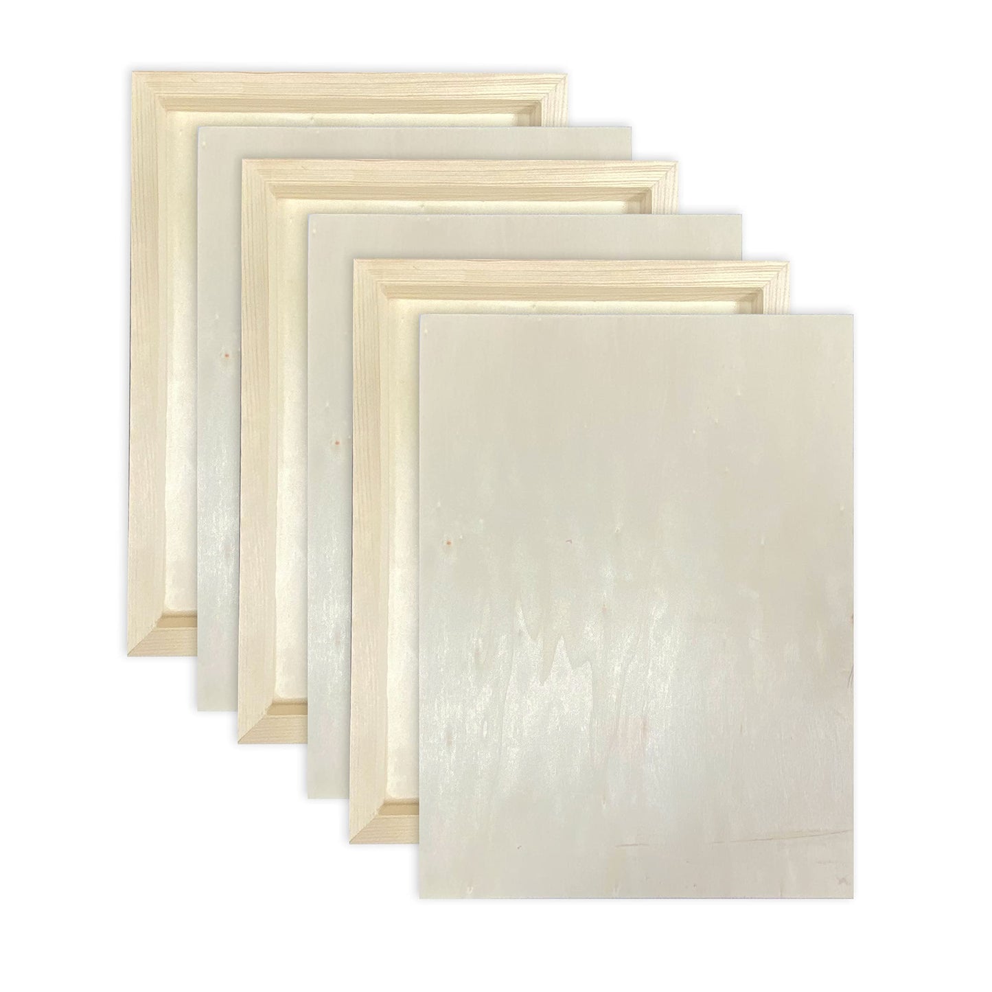 9x12 Wood Canvas for Crafts, 6-Pack Framed Wooden Panel Boards for Painting Pouring Crafts