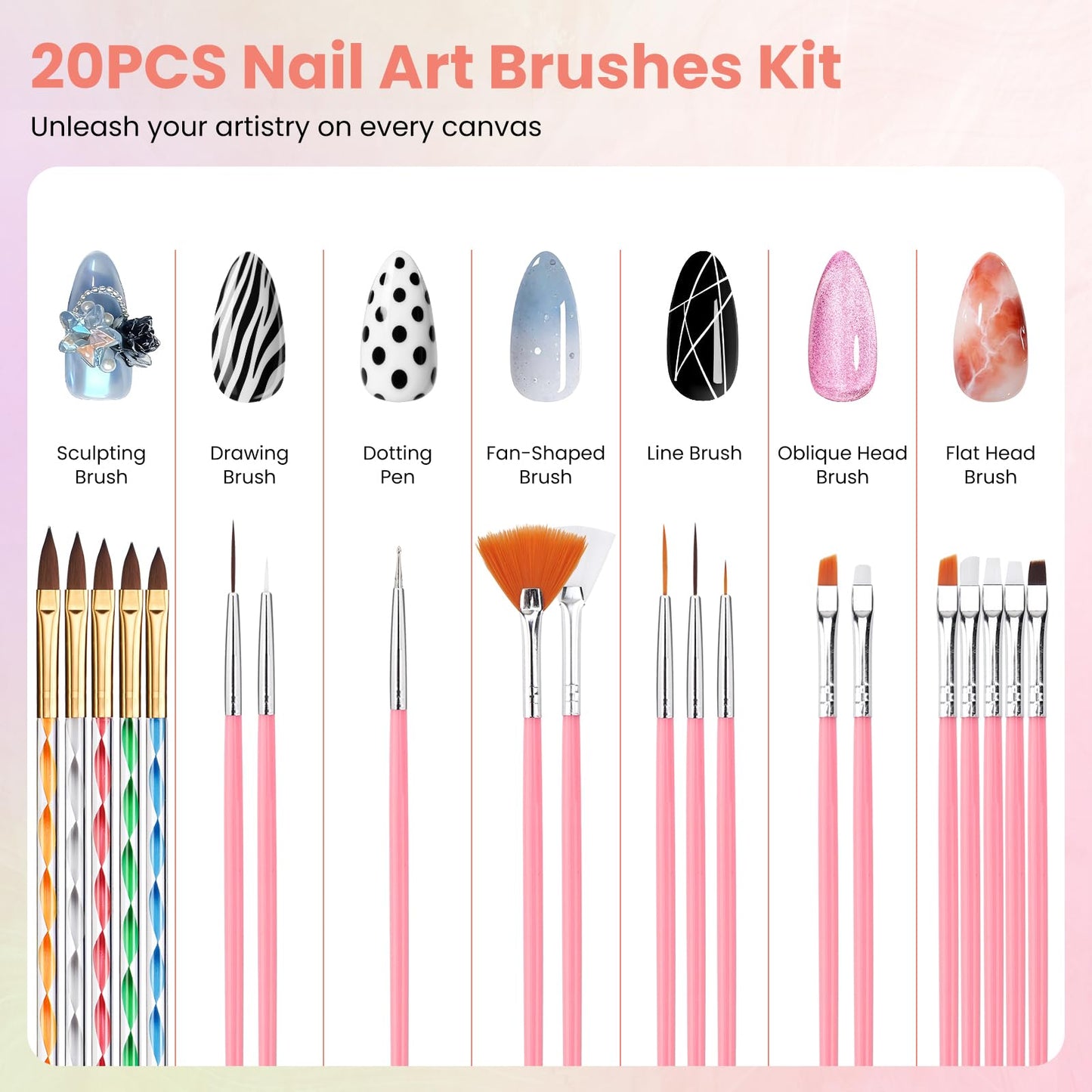 Nail Kit for Beginners with Everything: Practice Hand Acrylic Nail Kits Professional U/V Lamp Powder Drill Liquid Starter Set with Gel Polish in Cosmetic Gift Bag for Women Salon Home(Holo Pink)