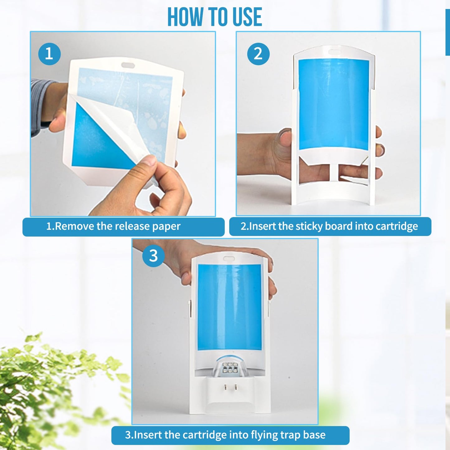 OSVDO 2-Pack Indoor Flying Insect Traps with 8 Refills, UV Light Bug Catcher for Flies, Gnats, Moths, 30-Day Sticky Pads, Silent Fly Catcher for Home