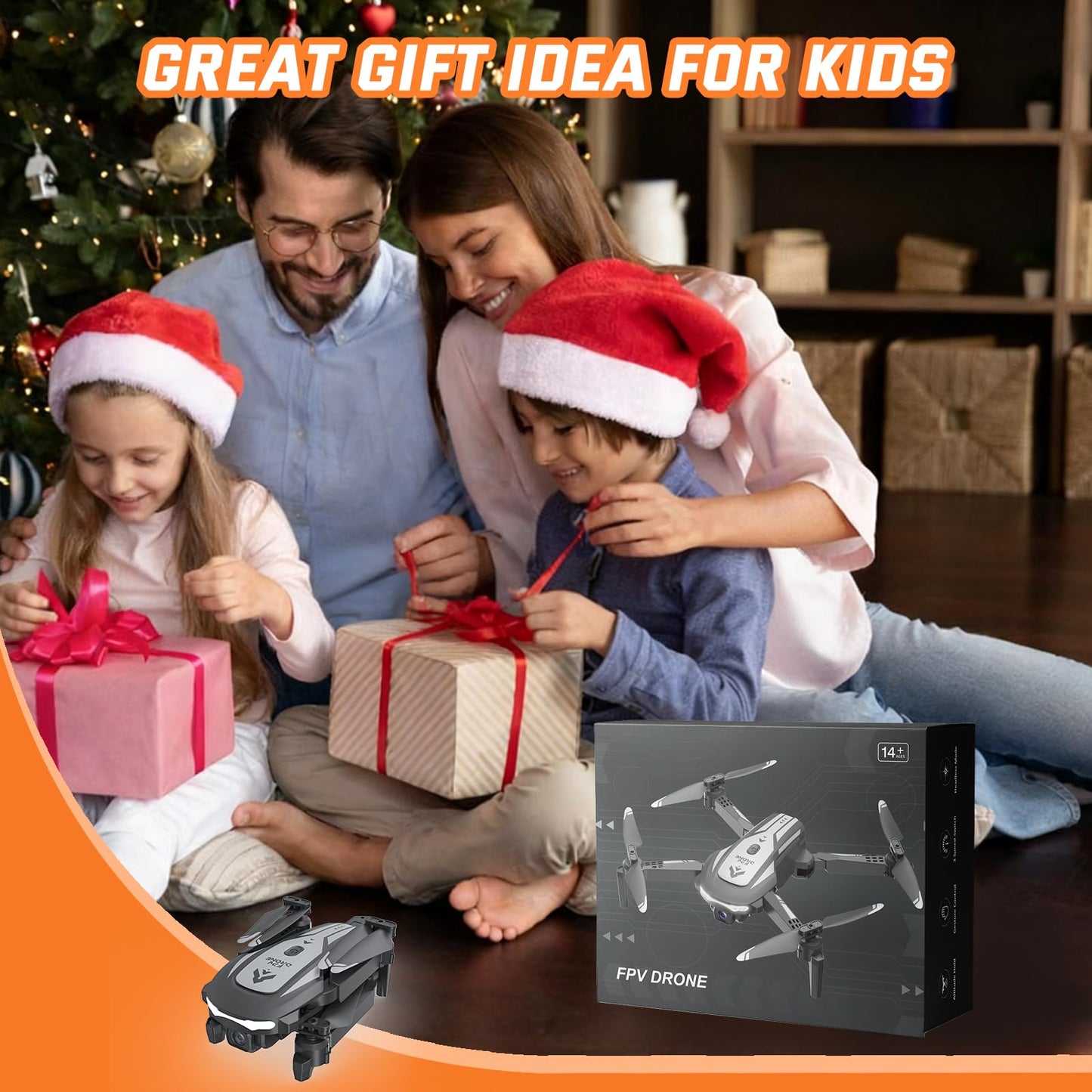 Drone with Camera for Kids Adults, Mini Foldable FPV Drones Remote Control Helicopter, RC Quadcopter with 1080P Live Video Camera, Gestures Selfie, One Key Start,2 Batteries, Toys/Gifts for Boys Girls