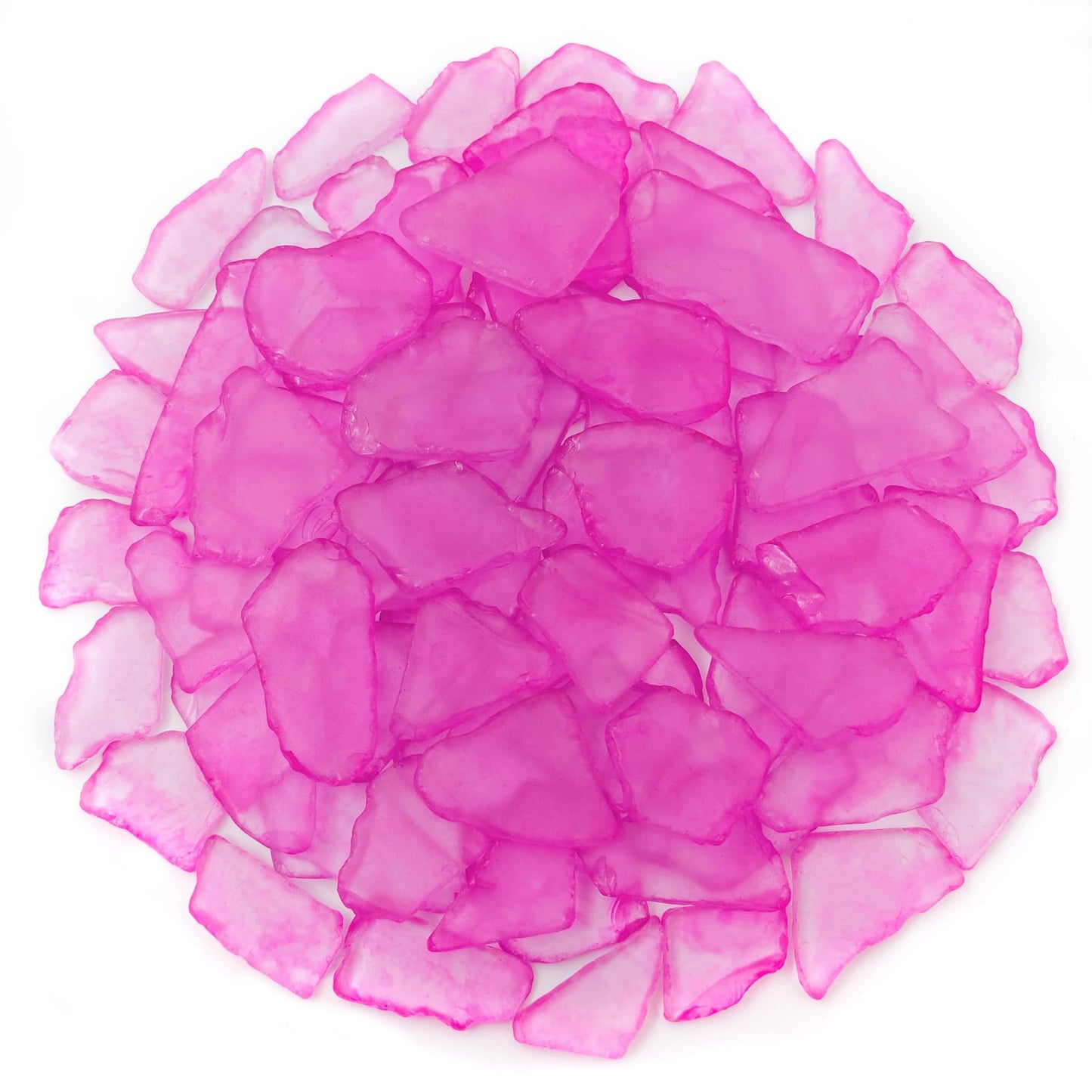 Keedolla 40oz Sea Glass Decor for Crafts, Flat Frosted Seaglass Pieces Bulk Tumbled Crushed Sea Glass Pebbles for Vase Filler|Beach Weddings|Home Decor - Rose Red