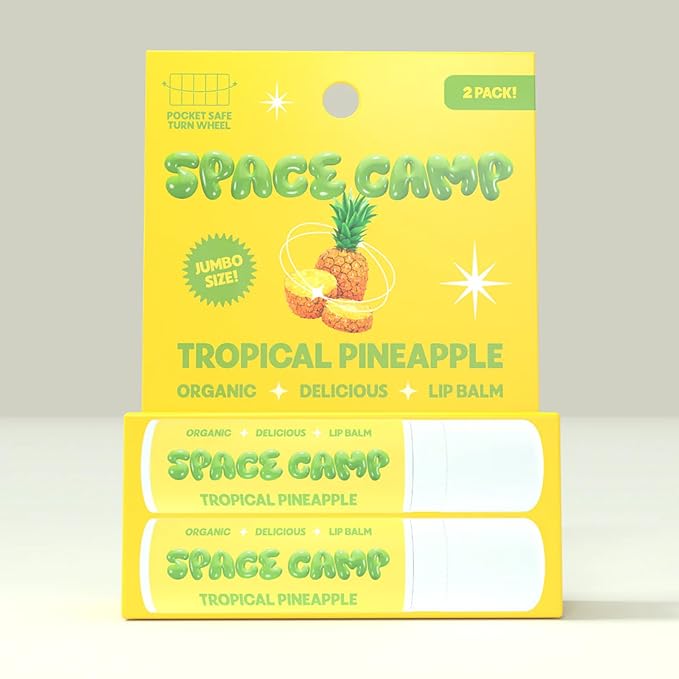Wellness Jumbo Lip Balm - Tropical Pineapple Organic Flavored Balm (2 Pack)