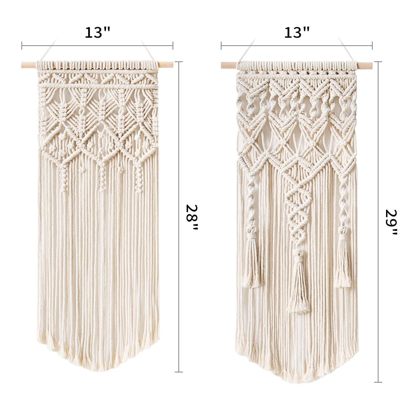 Mkono Macrame Woven Wall Hanging and Boho Storage Basket Home Decor