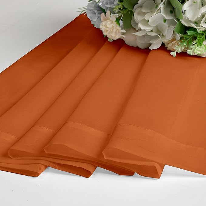 Lecloud Orange Sheer Curtains 90 Inches Long 2 Panels, Light Filtering Voile Airy Curtains, Balance Light Privacy Window Treatments with Rod Pocket for Bedroom Living Room, Each 42" W x 90" L