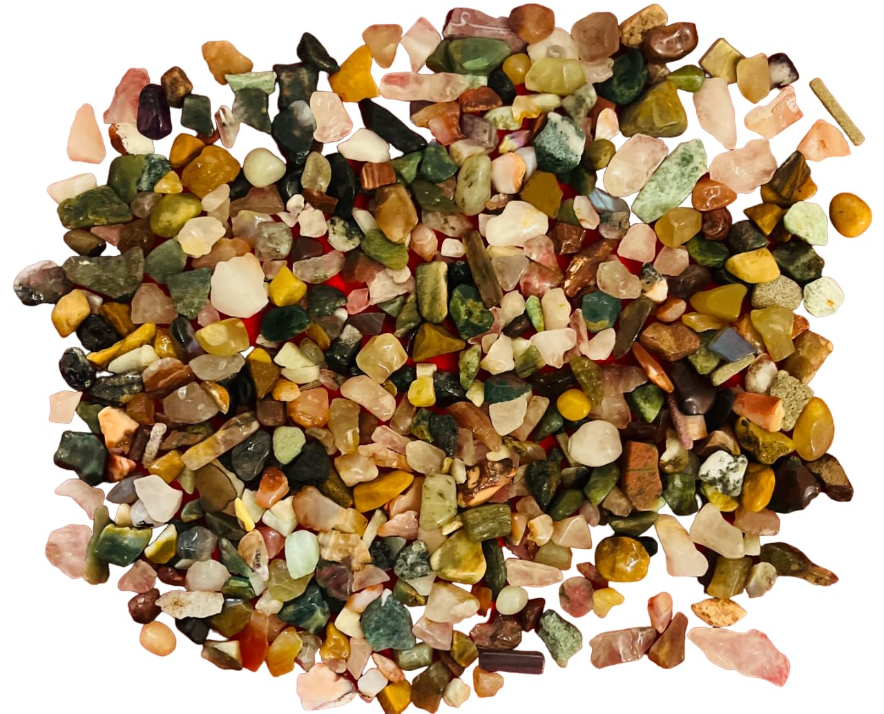 Indian Consigners Multi Assorted Gemstone Chips – 100g Natural Polished Mixed Crystal Stones for Jewelry Making, Decoration, Healing, Tabletop & Wall Art Projects