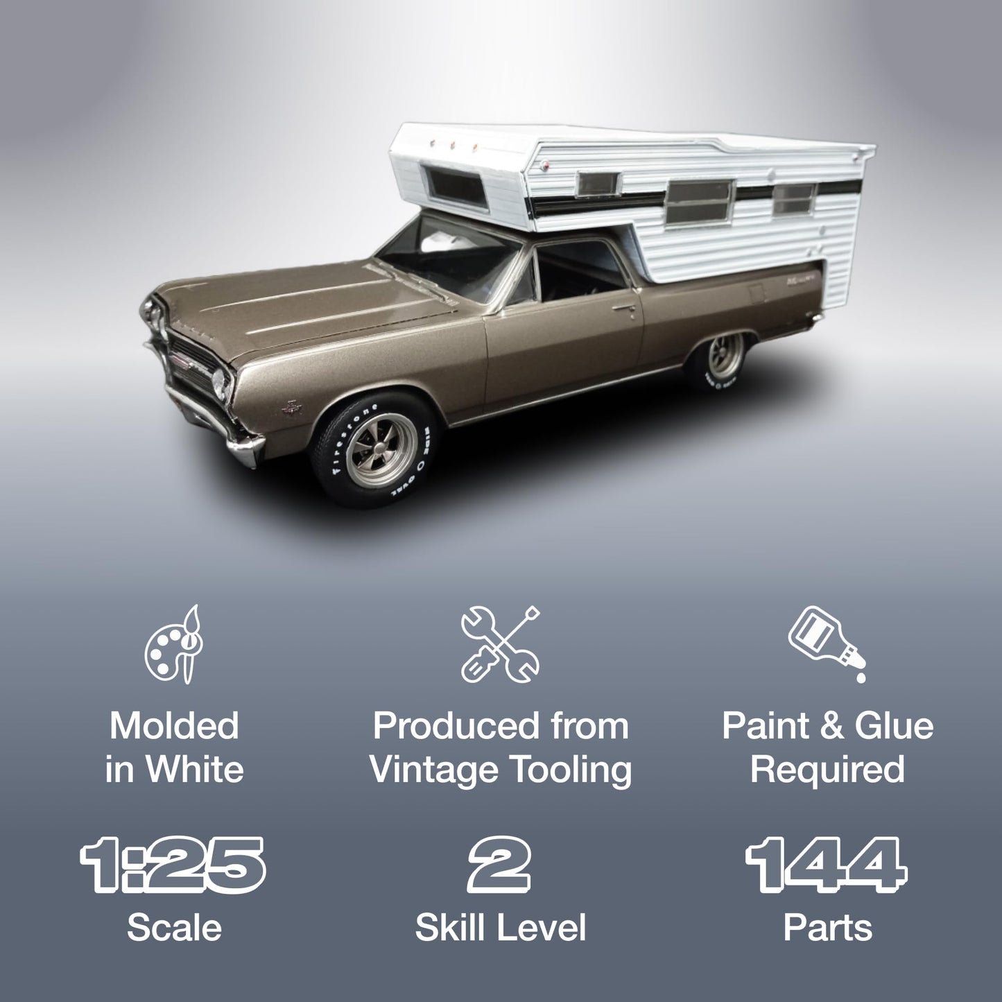 AMT 1965 Chevy El Camino w/Camper 1:25 Scale Model Kit