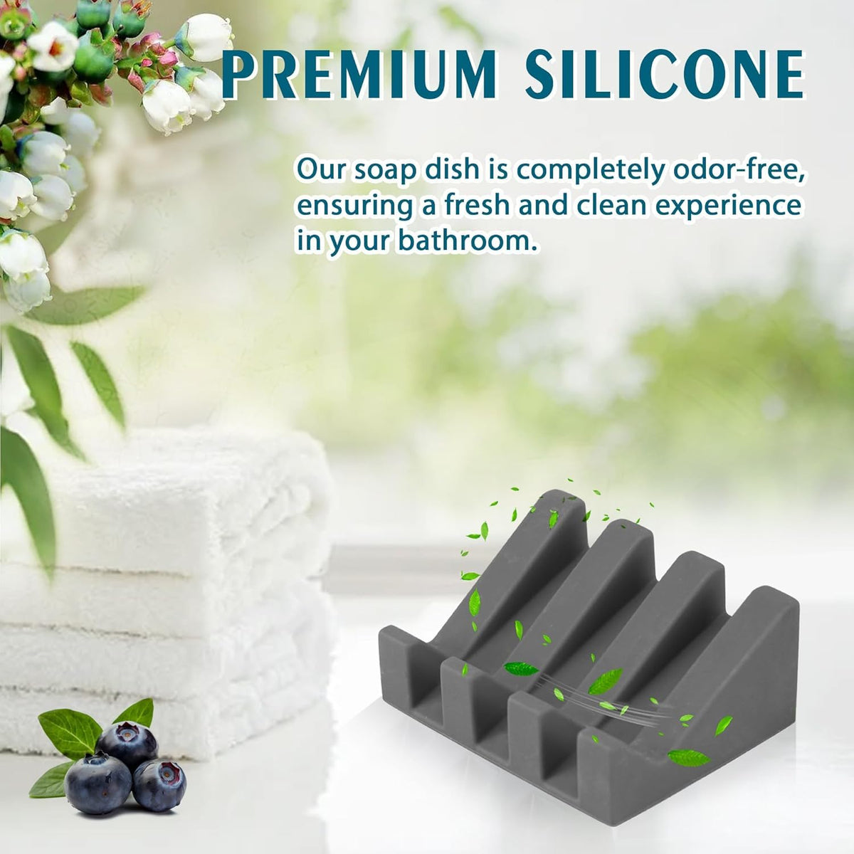 Silicone Soap Dish Self Draining with Suction Cups