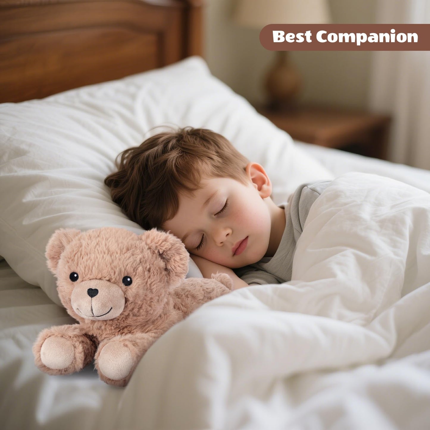 SuzziPals Heatable & Coolable Brown Teddy Bear Stuffed Animal, Microwavable Stuffed Animal Heating Pad for Period Cramps, Stuffed Teddy Bear Plush for Warmth & Comfort, Brown Bear Gifts for Kid