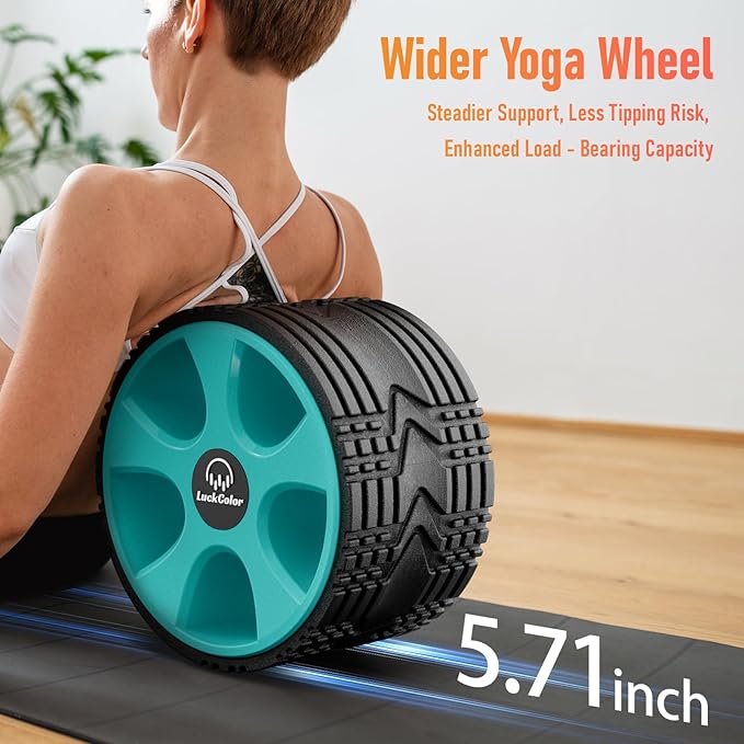Back Roller Wheel for Deep Tissue Massage,Yoga Wheel for Back Pain & Stretching, Comfy Deep Tissue Massage Roller for Back,Spine Alignment & Tension Relief
