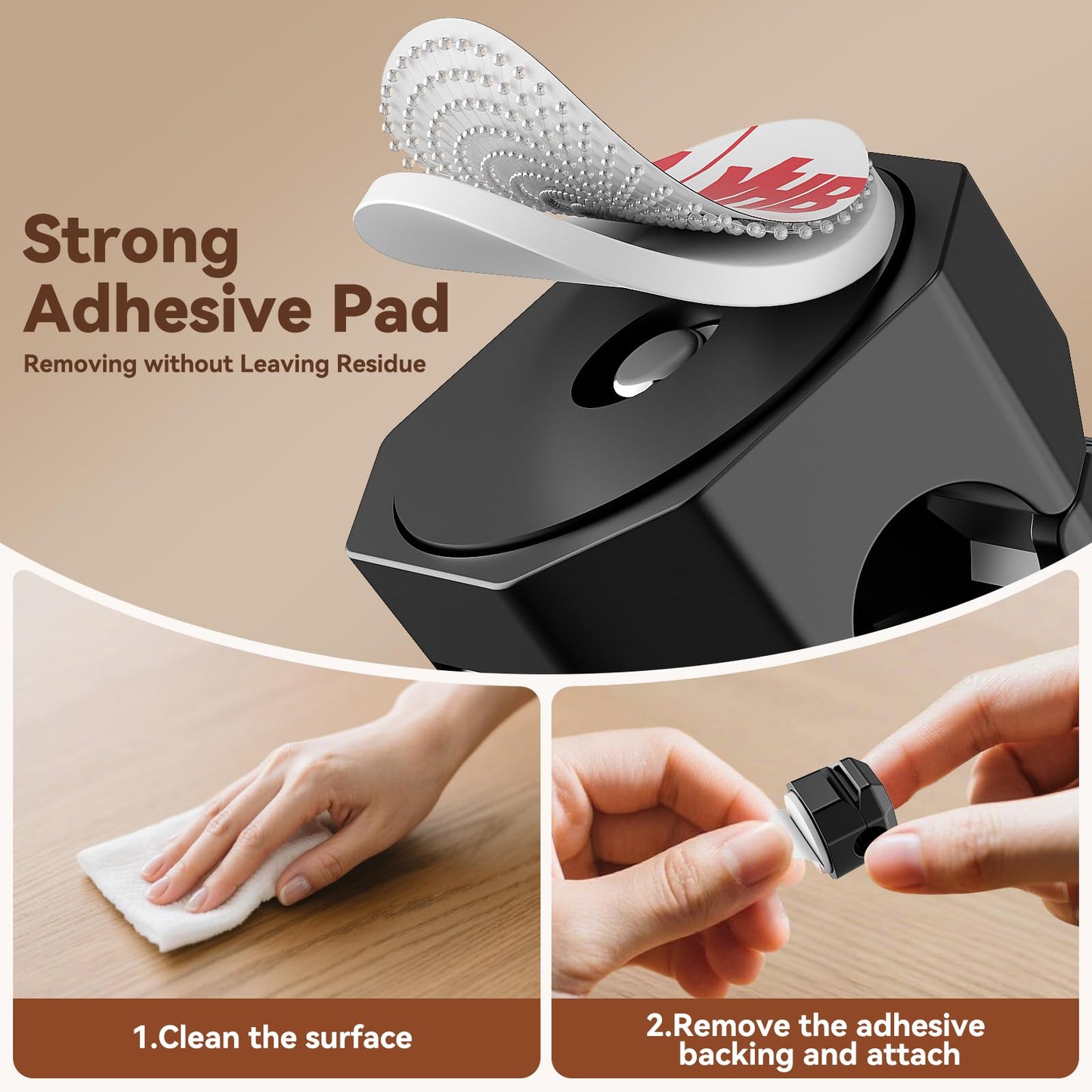 12 Pack Rotatable Cable Clips,Spring Cord Organizer Desk Cable Management Cord Holder Adhesive Phone Charger Cord Clips for Home Office Car Wall Nightstand Accessories Black