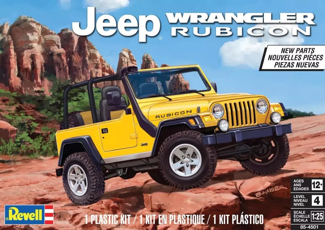 Revell 85-4501 Jeep Wrangler Rubicon Model Car Kit 1:25 Scale 92-Piece Skill Level 4 Plastic Model Building Kit
