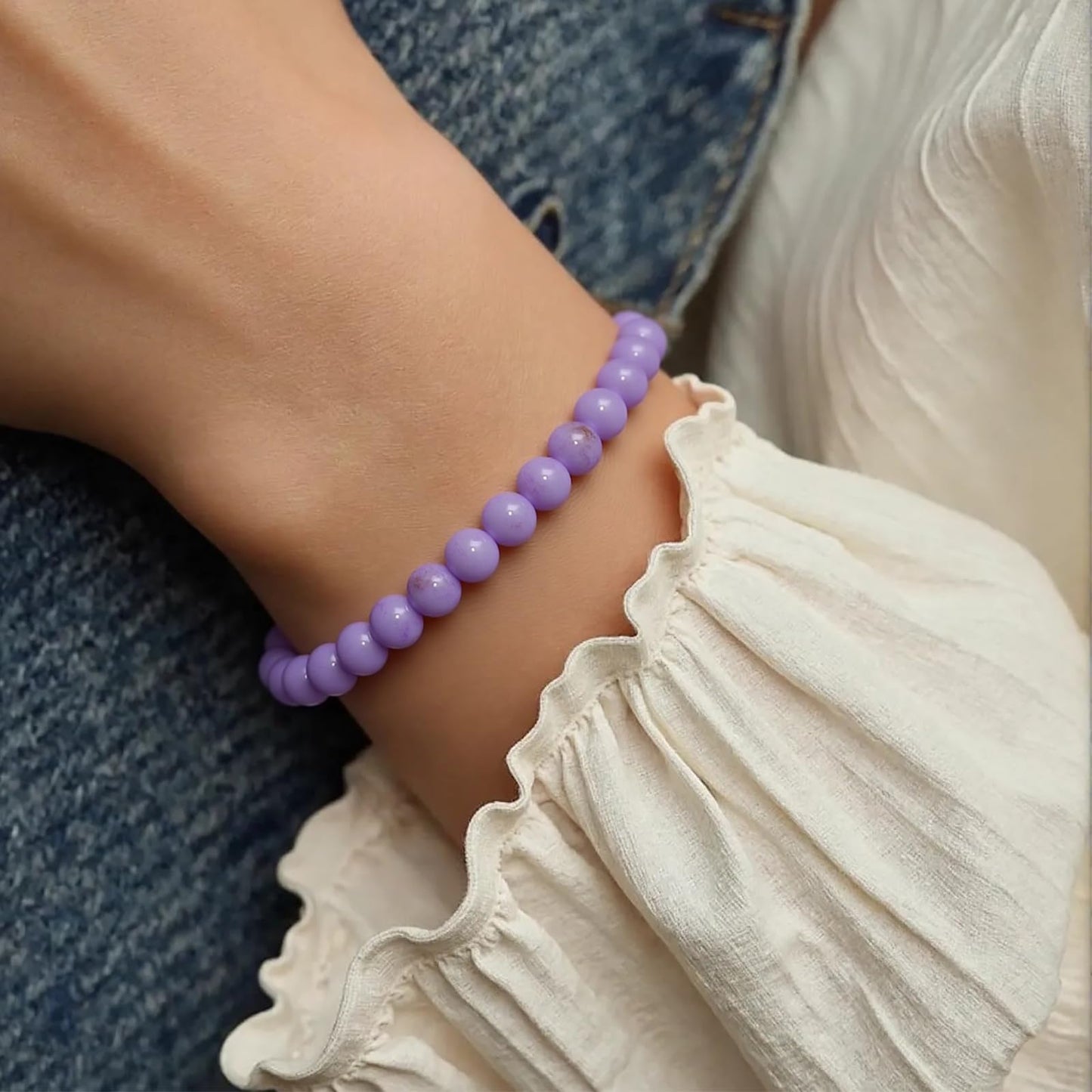 Yochus 60pcs 6mm Deep Purple Persian Jade Energy Healing Round Bulk Gemstone Beads for Jewelry Making Bracelet Necklace Earring DIY