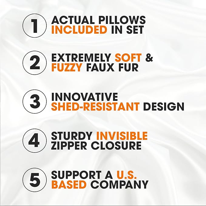 Cheer Collection Faux Fur Throw Pillows - Decorative Pillows for Couch, Bed Throw Pillows, Chocolate Accent Pillows for Bedroom or Living Room Aesthetic, Set of 2 Furry Throw Pillows, 16" x 16"