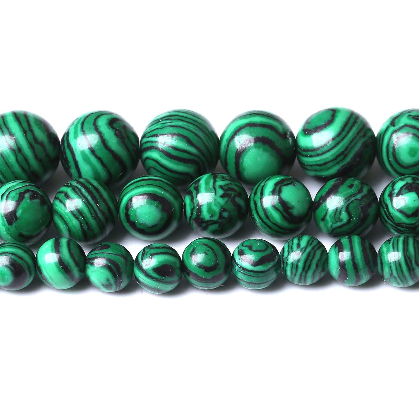 45PCS 8MM Malachite Beads - Round, Loose, Natural Green Gem Beads for Jewelry Making - 15